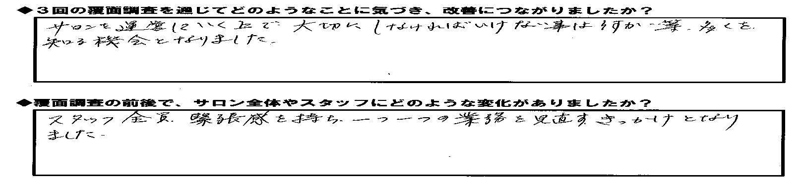 エスグラ参加エステサロンの声