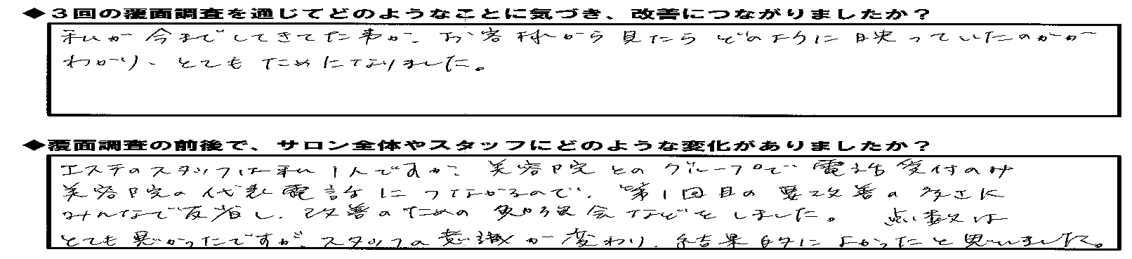 エスグラ参加エステサロンの声