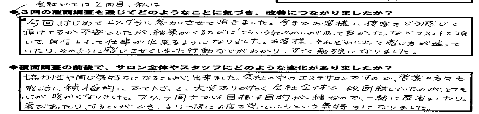エスグラ参加エステサロンの声