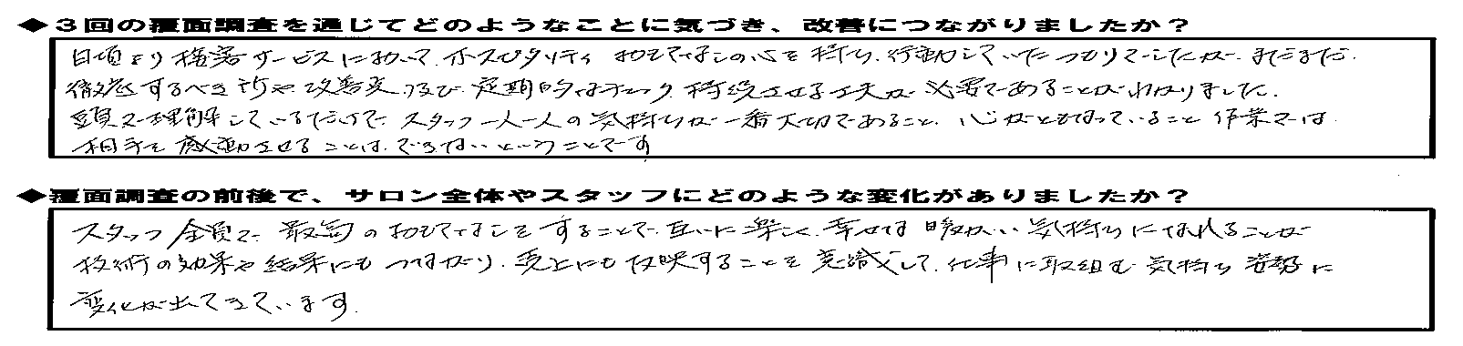 エスグラ参加エステサロンの声