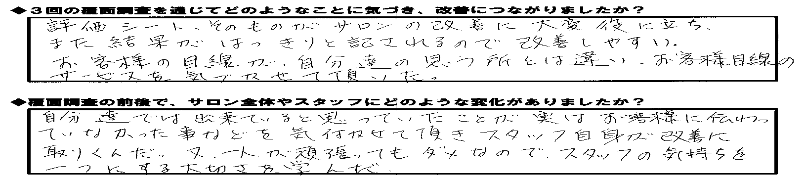 エスグラ参加エステサロンの声