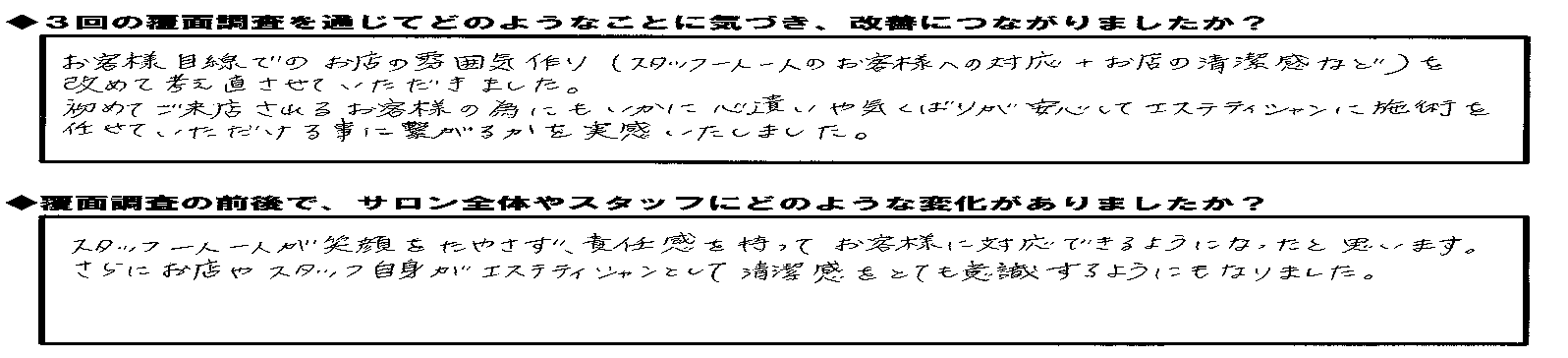 エスグラ参加エステサロンの声