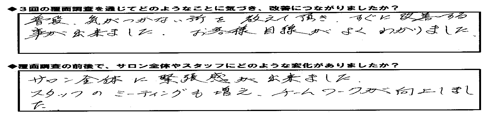 エスグラ参加エステサロンの声